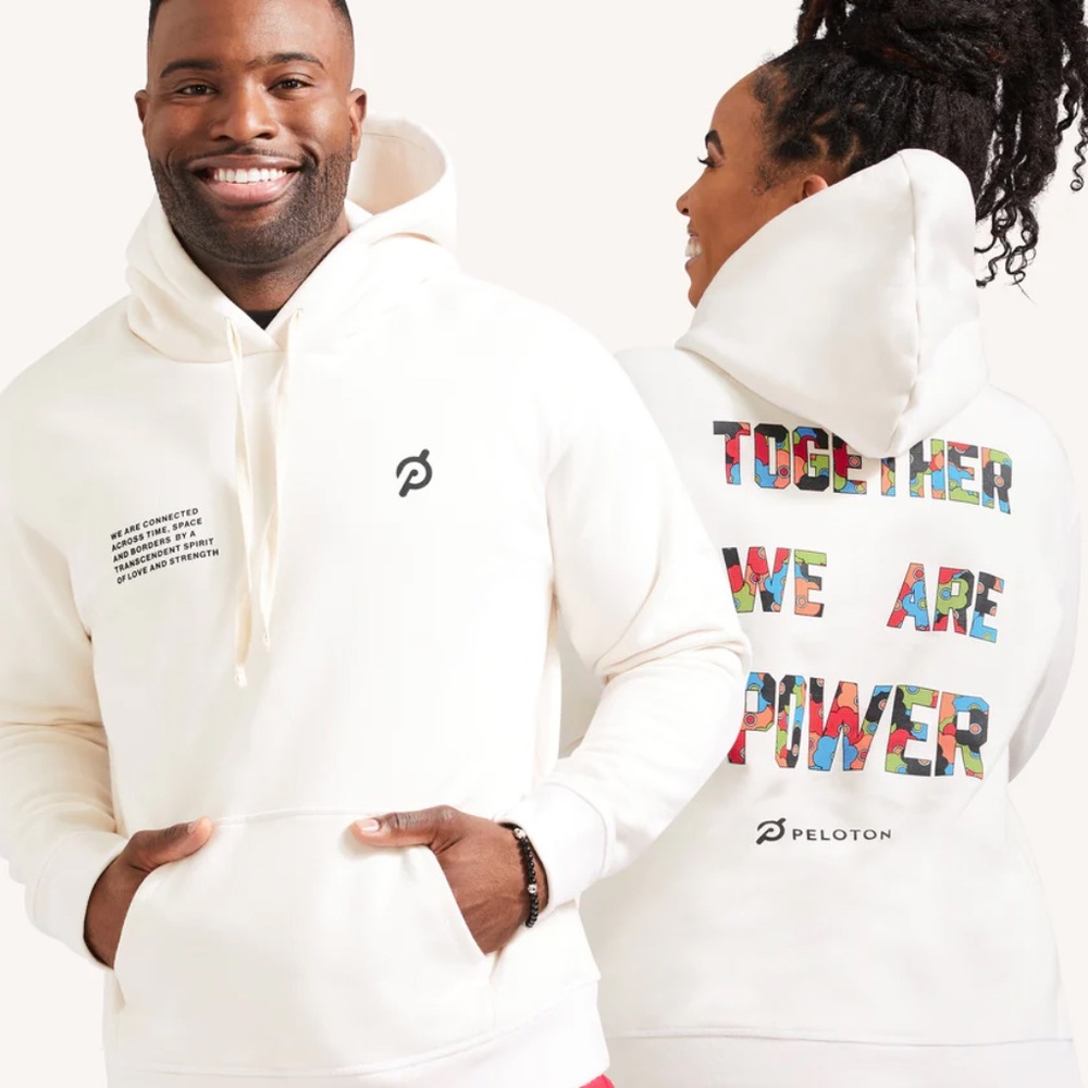 NWOT Peloton- Together we are power cream hoodie